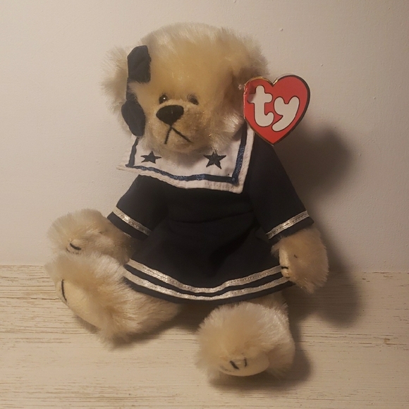 Ty Attic Treasures Collection Vintage 90s "Breezy" Lt Brown Jointed Sailor Bear - Picture 1 of 6
